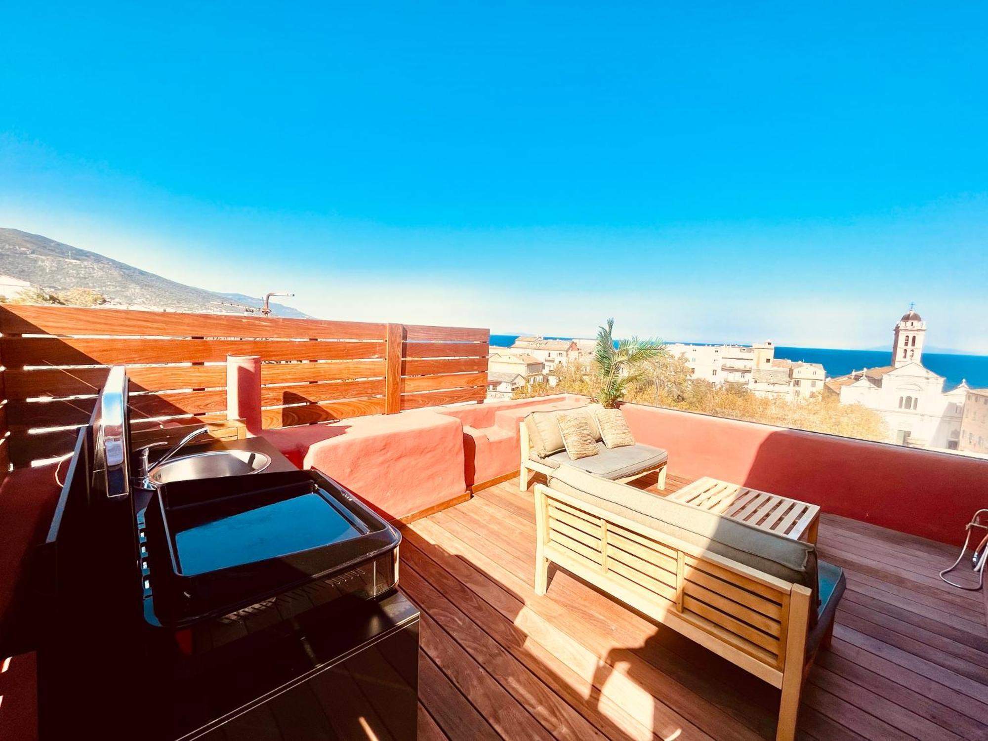 Pepites Bastiaises Piazza D'A Appartement Roof Top Vue Mer Bastia  Ngoại thất bức ảnh